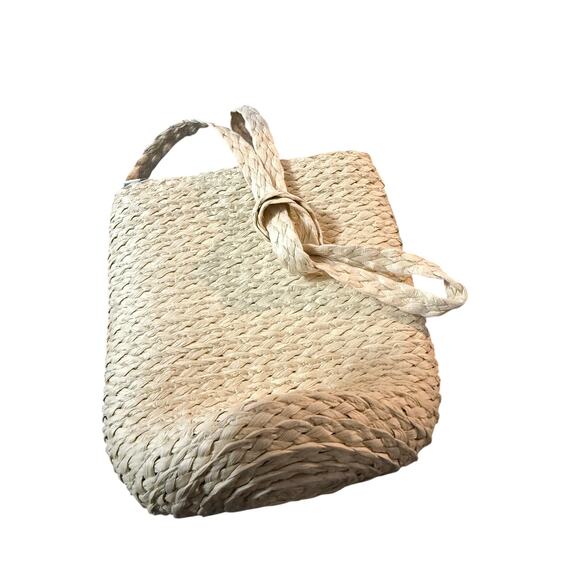 Straw Daisy Crossbody Bag with Gingham Lining — Boho Cottagecore Small purse - Picture 2 of 2